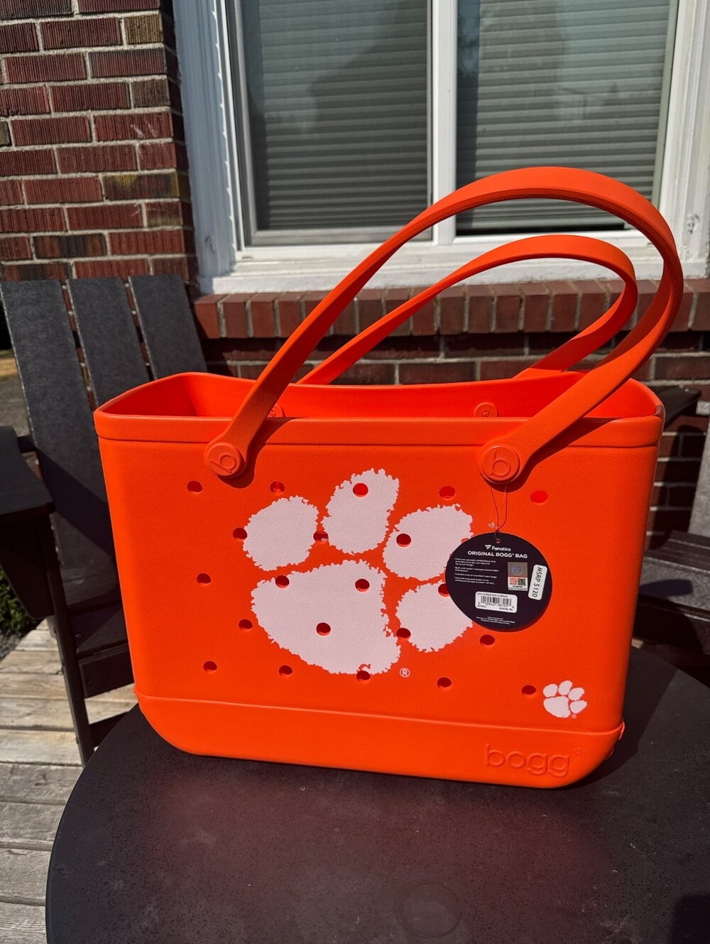 Bogg Bag Clemson Tigers Paw Print Orange Lake Pool Tote Bag Large New With Tags